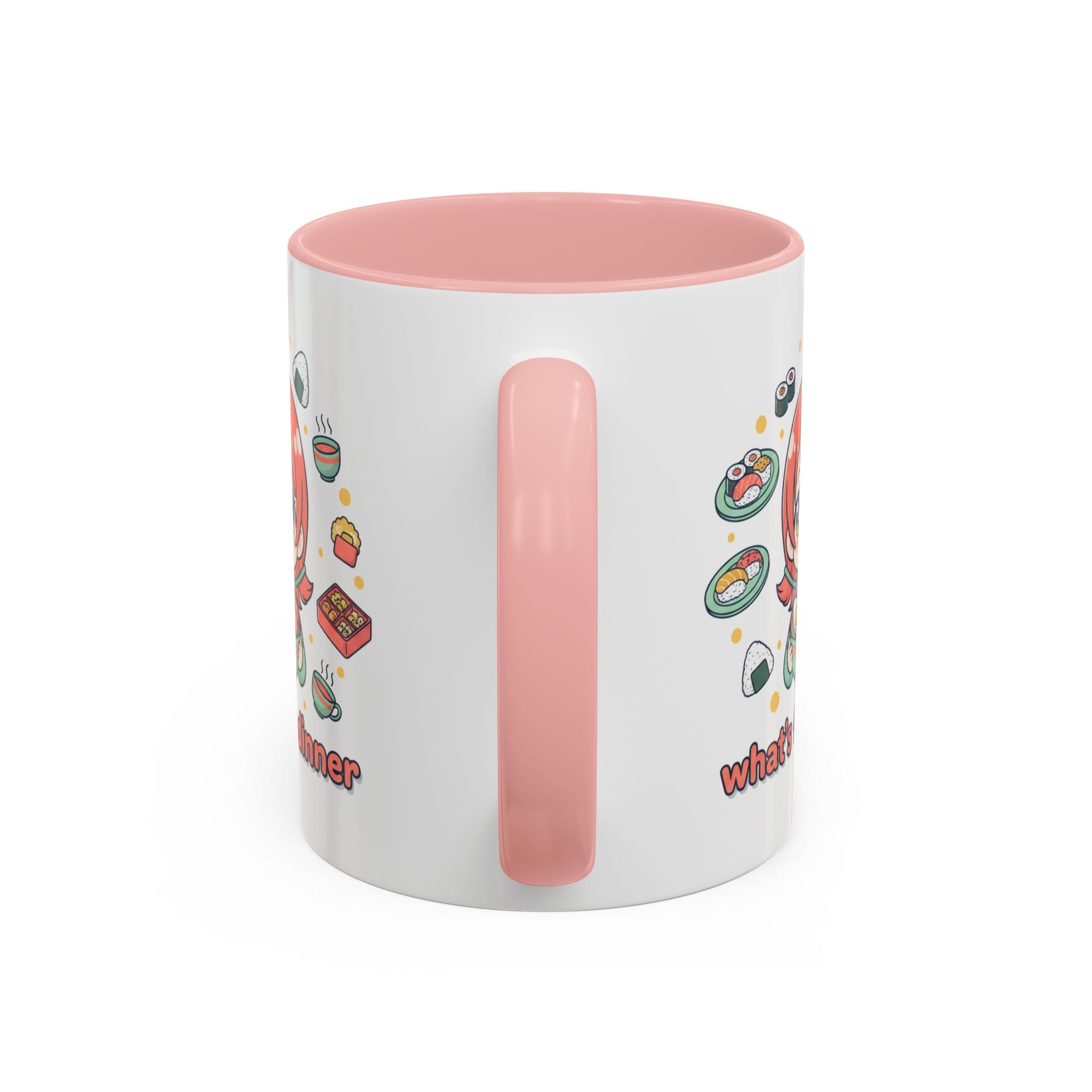 Anime Girl Ramen Mug — "What's for Dinner" Cute Kawaii Coffee Cup (11/15oz)