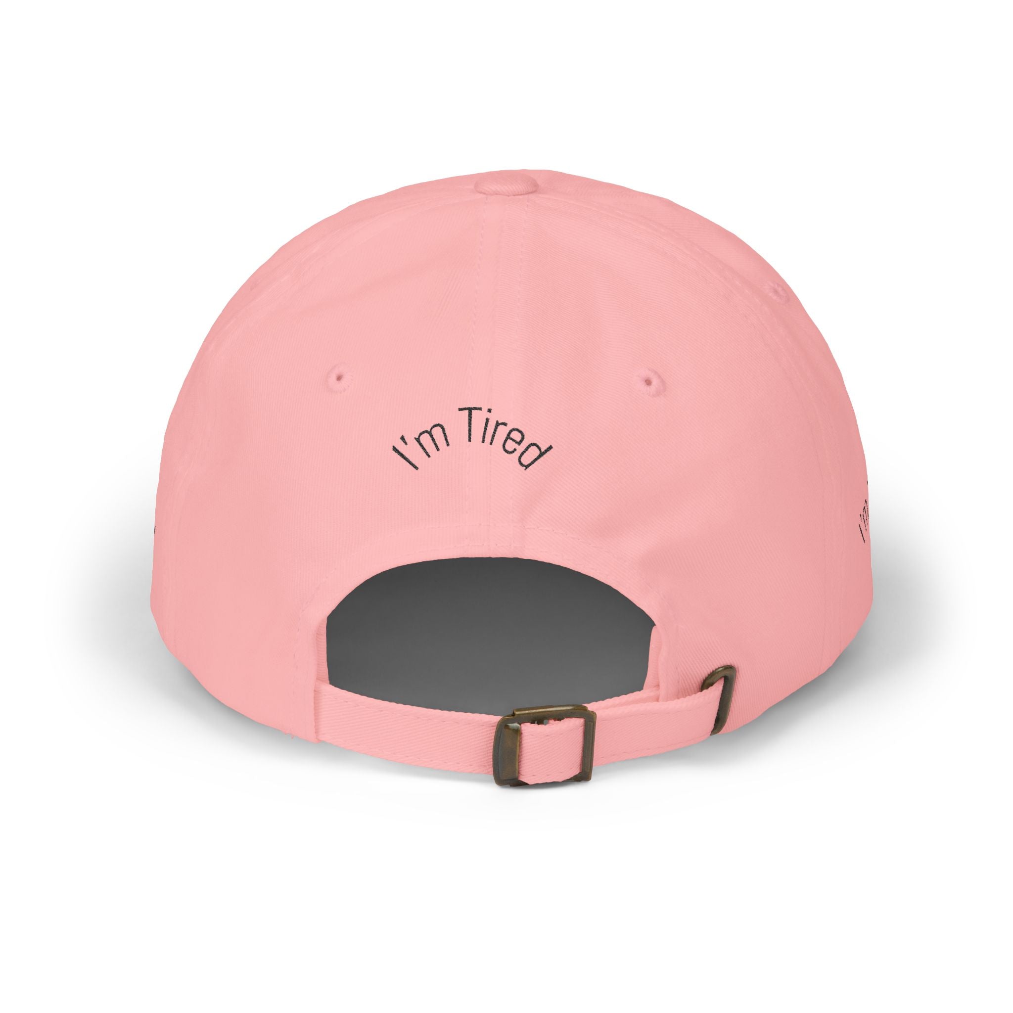 I'm Tired Dad Cap – Minimal Embroidered White Baseball Hat