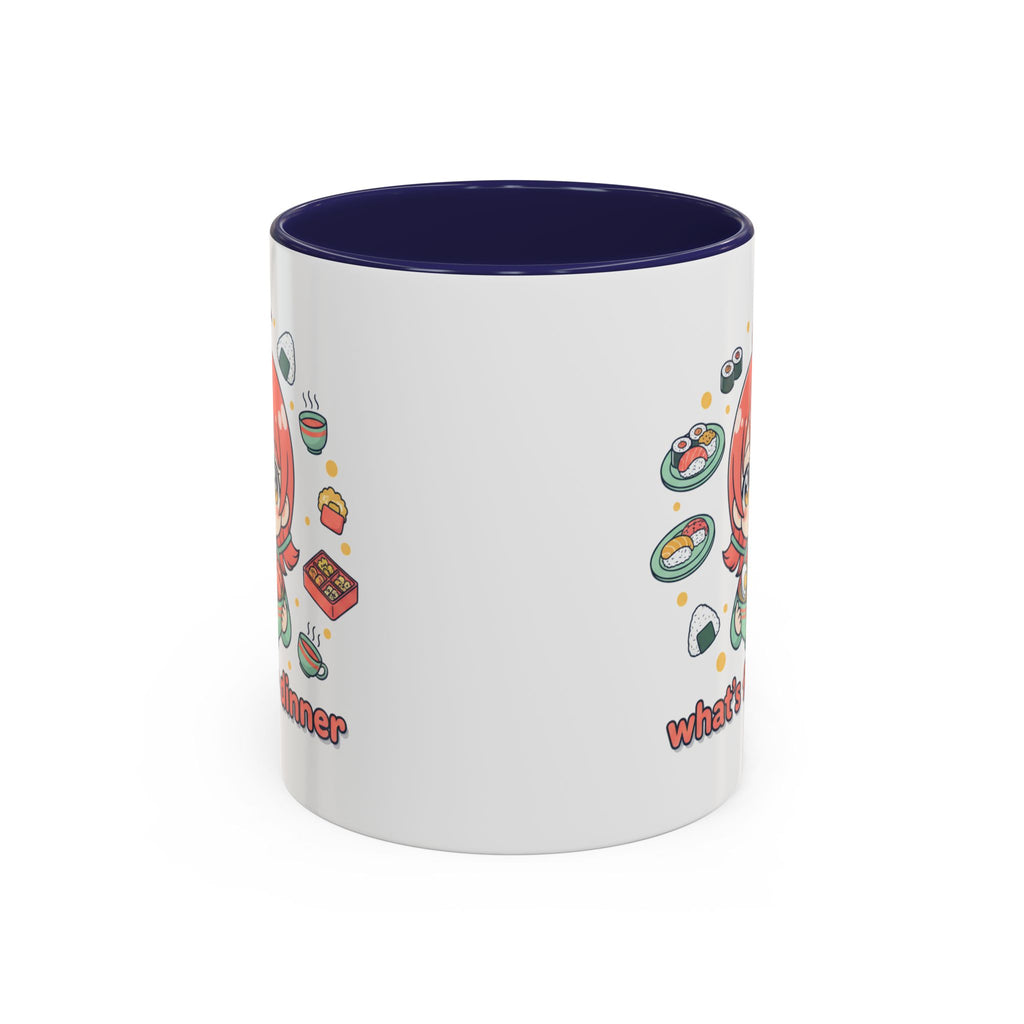 Anime Girl Ramen Mug — "What's for Dinner" Cute Kawaii Coffee Cup (11/15oz)