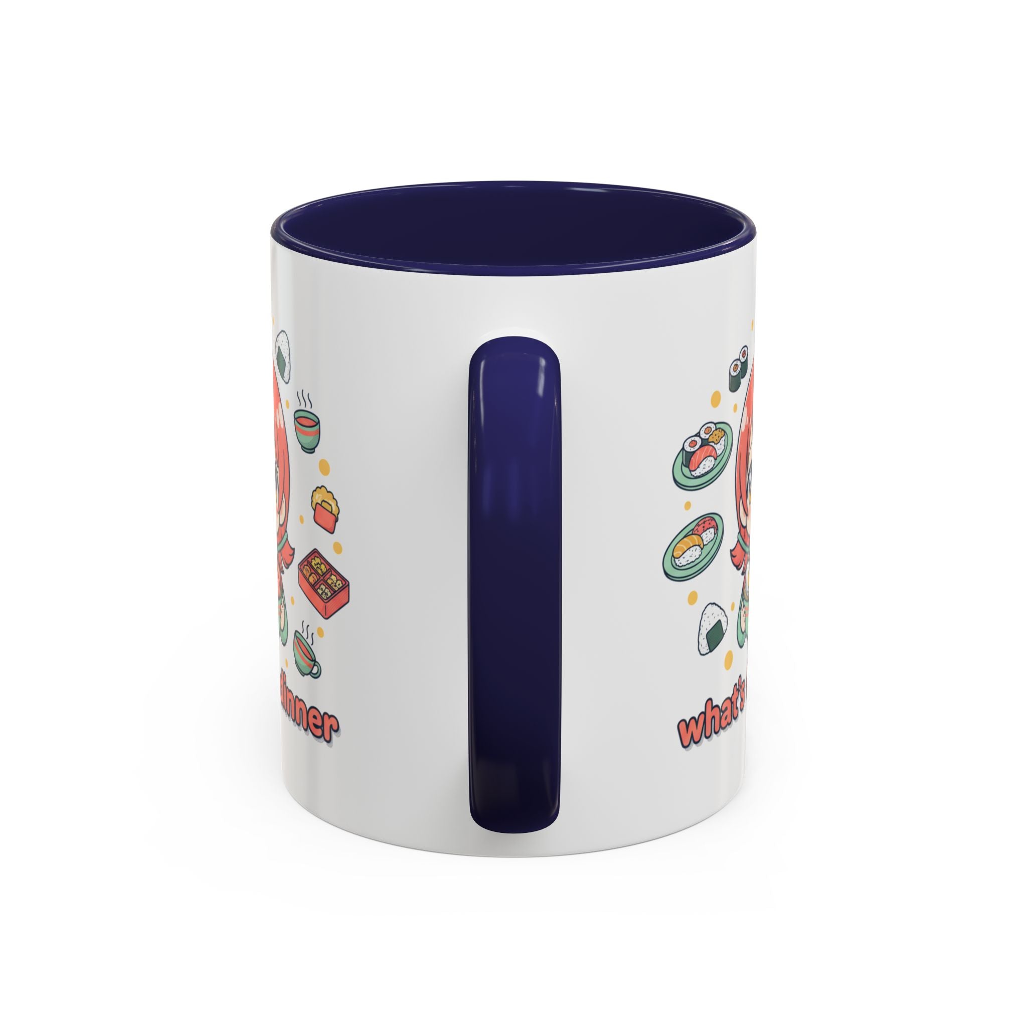 Anime Girl Ramen Mug — "What's for Dinner" Cute Kawaii Coffee Cup (11/15oz)