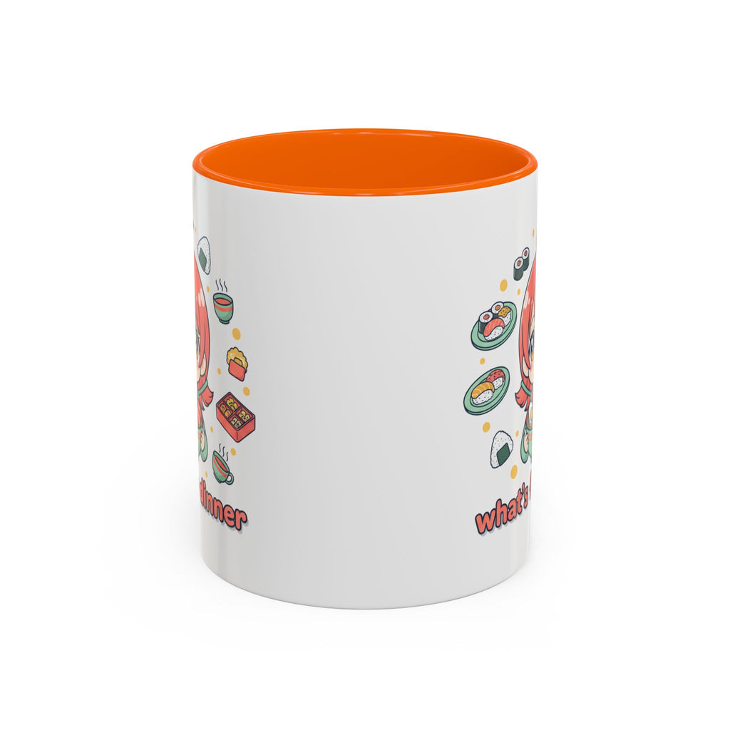 Anime Girl Ramen Mug — "What's for Dinner" Cute Kawaii Coffee Cup (11/15oz)