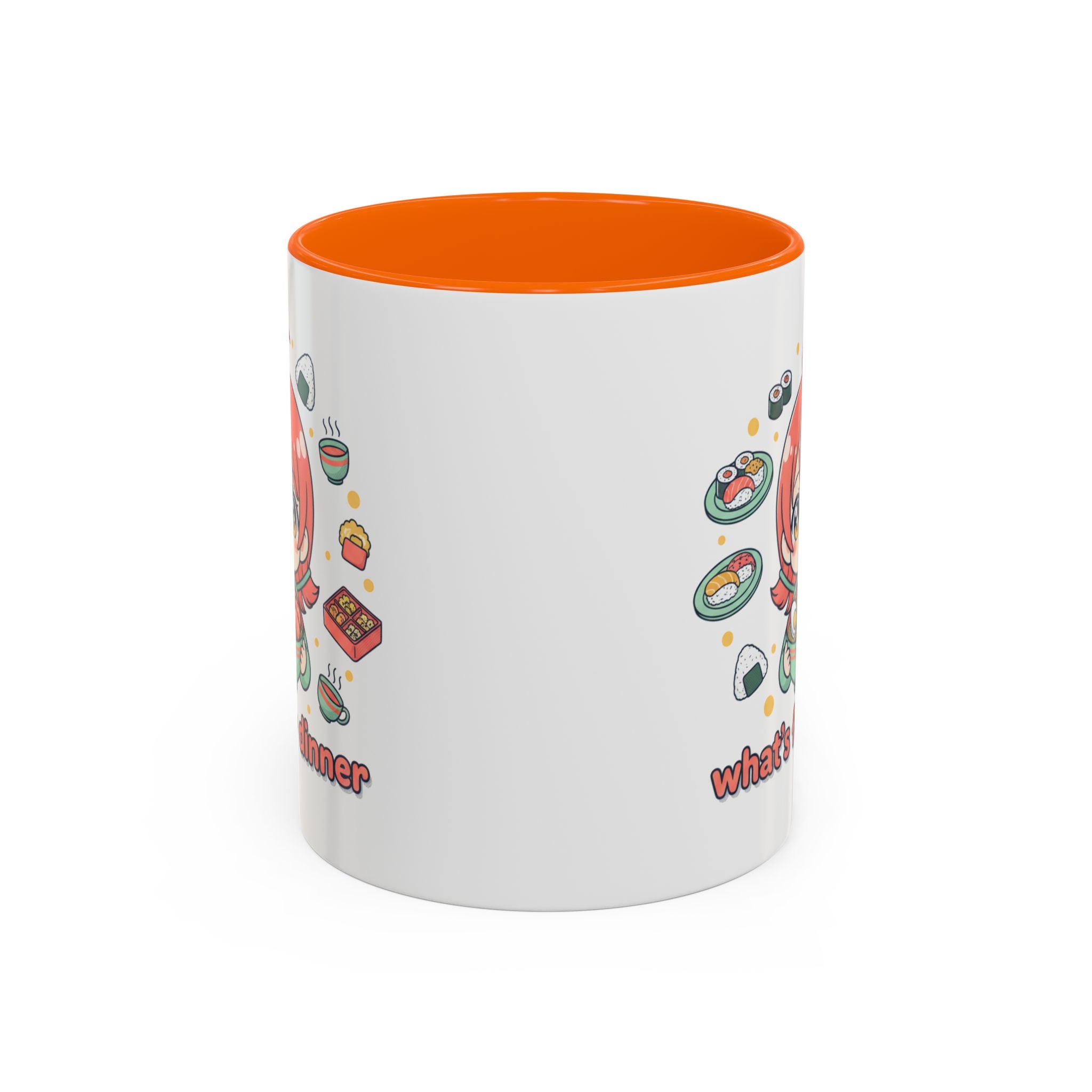 Anime Girl Ramen Mug — "What's for Dinner" Cute Kawaii Coffee Cup (11/15oz)