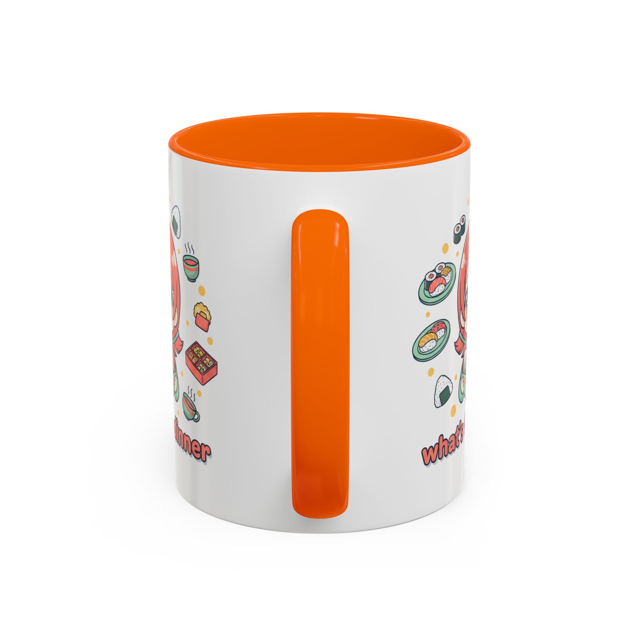 Anime Girl Ramen Mug — "What's for Dinner" Cute Kawaii Coffee Cup (11/15oz)