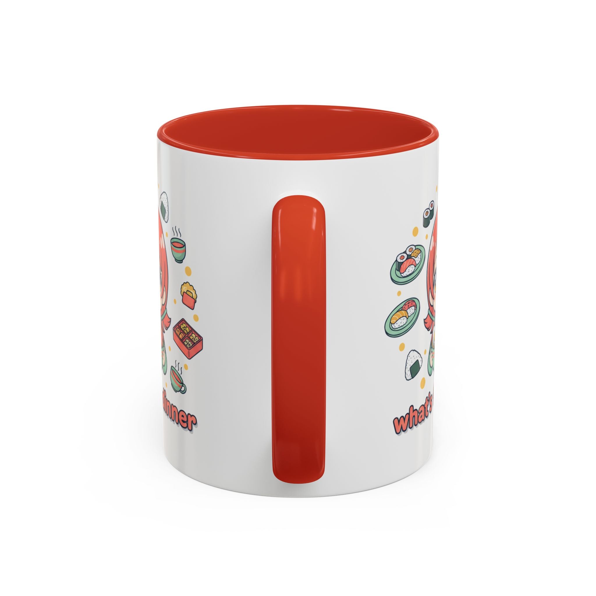 Anime Girl Ramen Mug — "What's for Dinner" Cute Kawaii Coffee Cup (11/15oz)