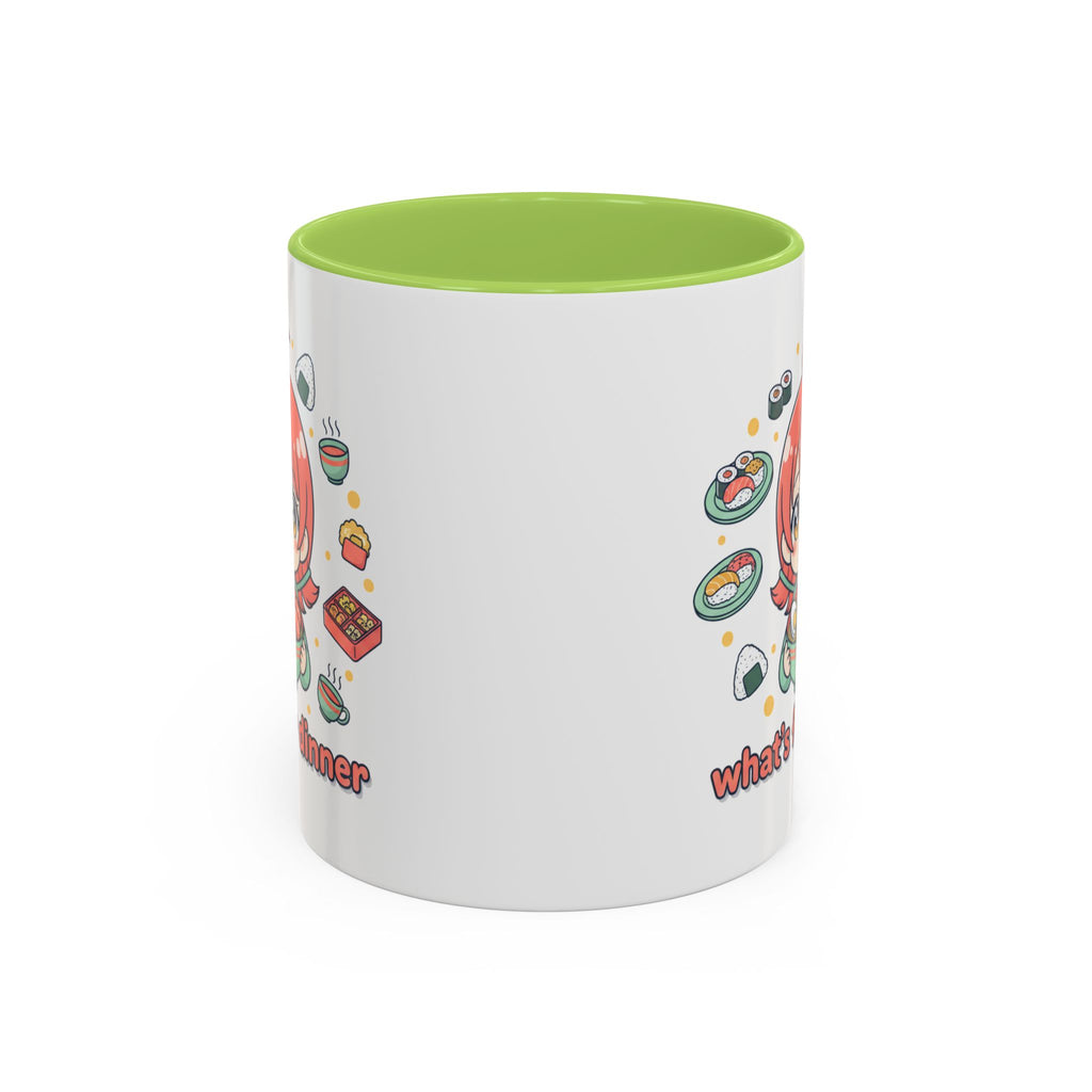 Anime Girl Ramen Mug — "What's for Dinner" Cute Kawaii Coffee Cup (11/15oz)