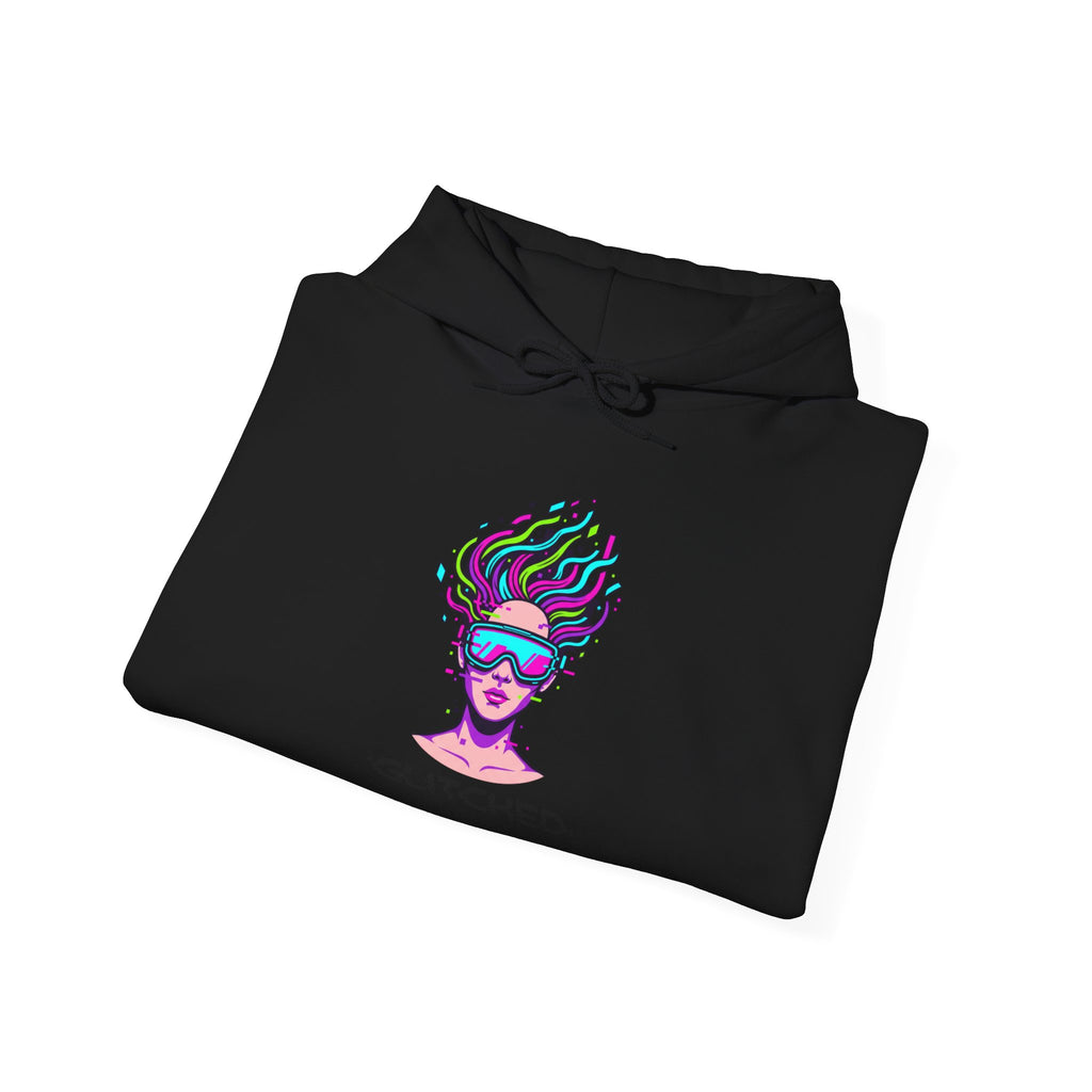 Glitched Portrait Fractal Hoodie | chromatic aberration, glitch art