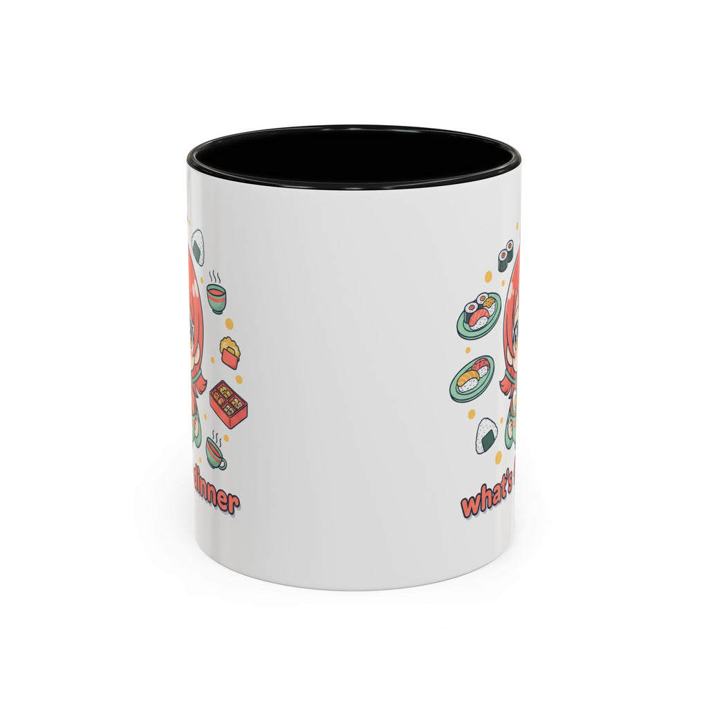 Anime Girl Ramen Mug — "What's for Dinner" Cute Kawaii Coffee Cup (11/15oz)