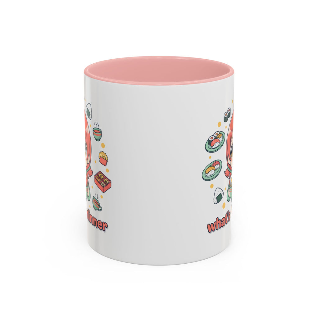 Anime Girl Ramen Mug — "What's for Dinner" Cute Kawaii Coffee Cup (11/15oz)