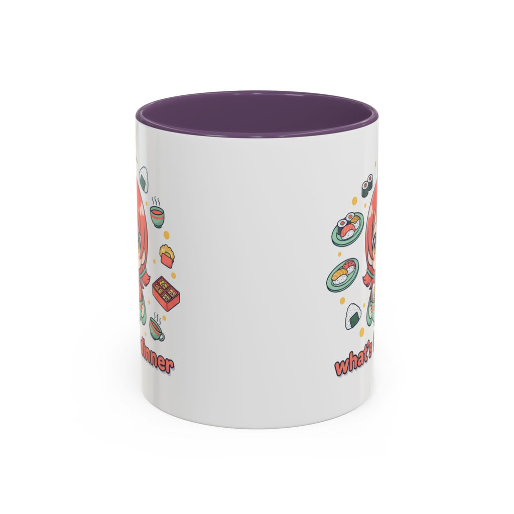 Anime Girl Ramen Mug — "What's for Dinner" Cute Kawaii Coffee Cup (11/15oz)