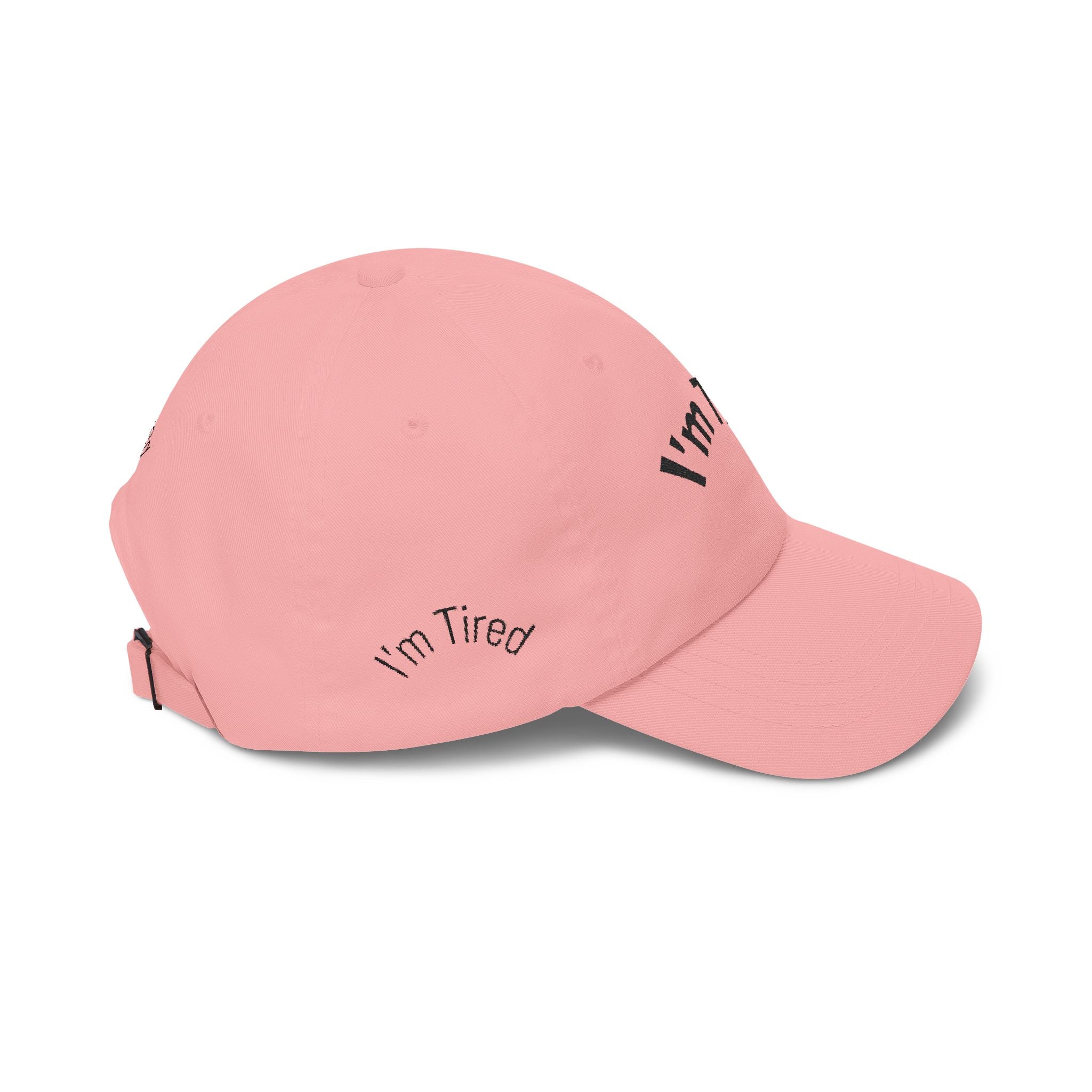 I'm Tired Dad Cap – Minimal Embroidered White Baseball Hat