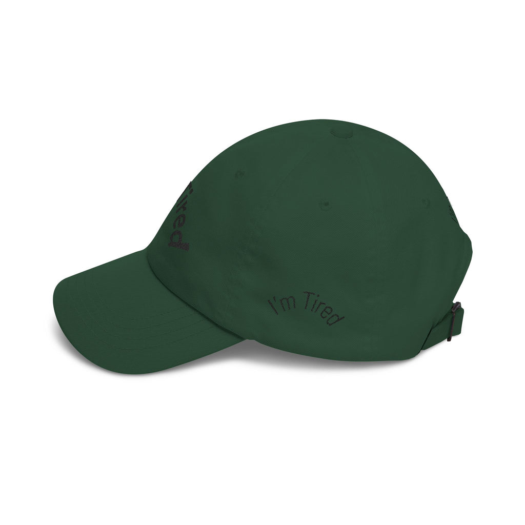 I'm Tired Dad Cap – Minimal Embroidered White Baseball Hat