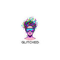 Glitched Neon Visage Kiss-Cut Stickers | Fractal Glitch Art, Chromatic Aberration