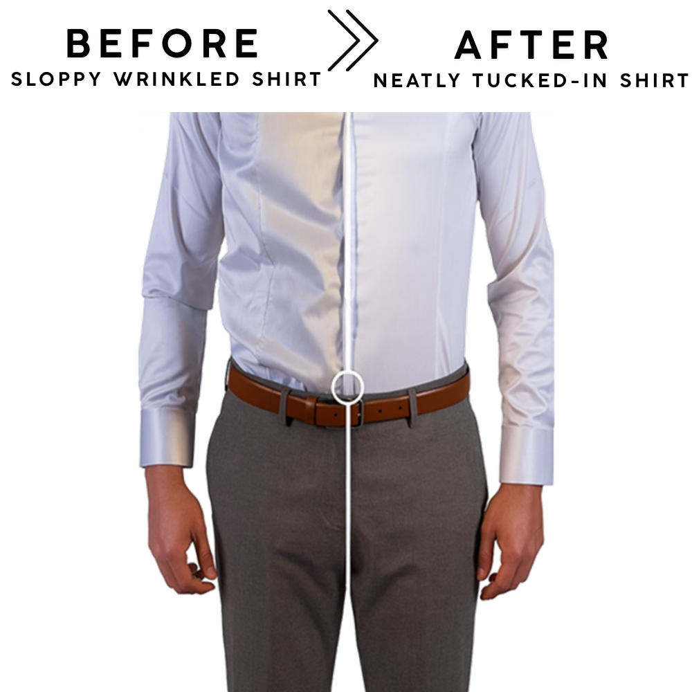 Shirt Tucker Rubber Belt - Adjustable Shirt Stays for Men and Women - Non-Slip, Consistent Hold For Sports, Events, and Law Enforcement - For Neat Appearance  adjustable to fit 22" to 46" sizes)