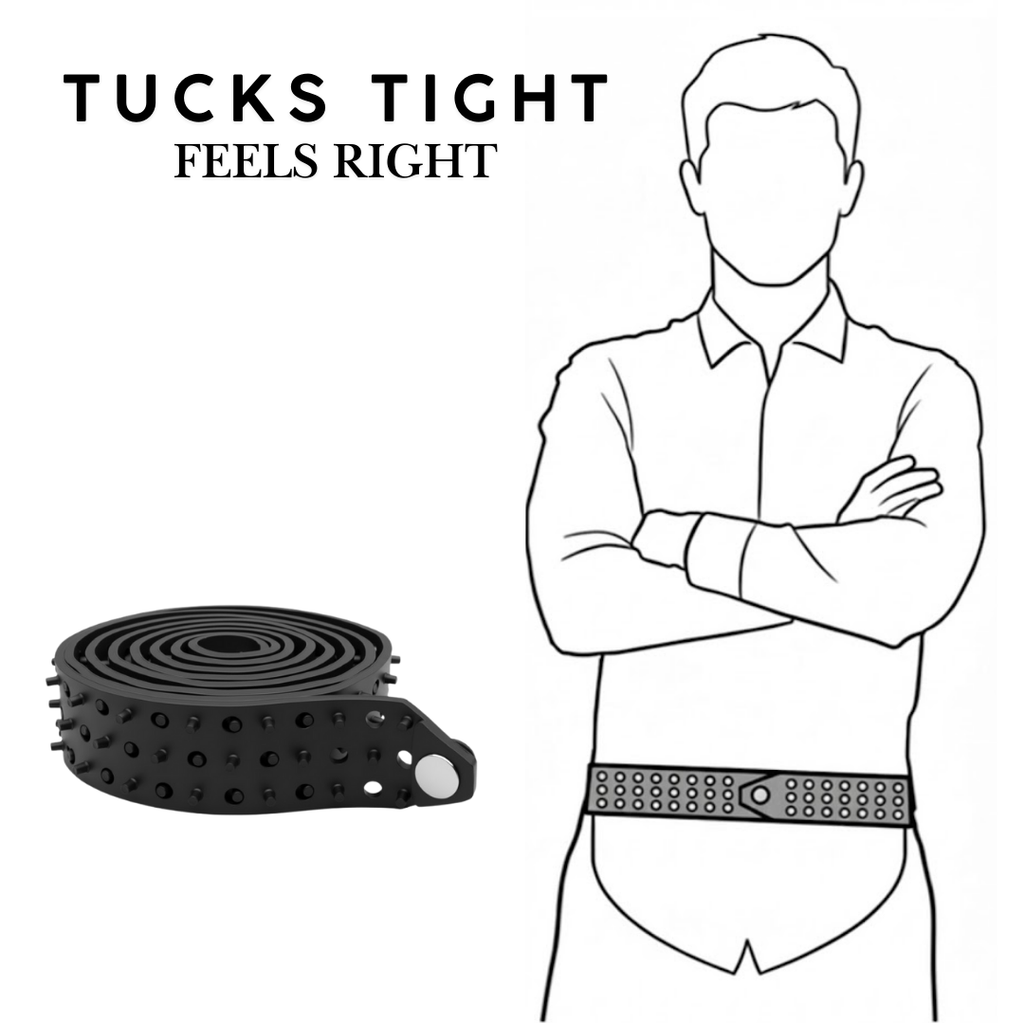 Shirt Tucker Rubber Belt - Adjustable Shirt Stays for Men and Women - Non-Slip, Consistent Hold For Sports, Events, and Law Enforcement - For Neat Appearance  adjustable to fit 22" to 46" sizes)